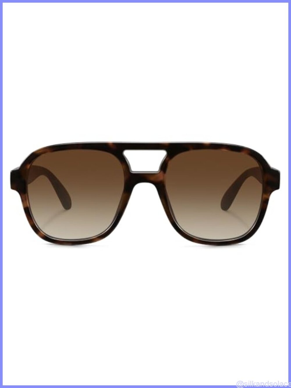 Oversized Square Aviator Sunglasses UV400 Tangle Free Double Bridge